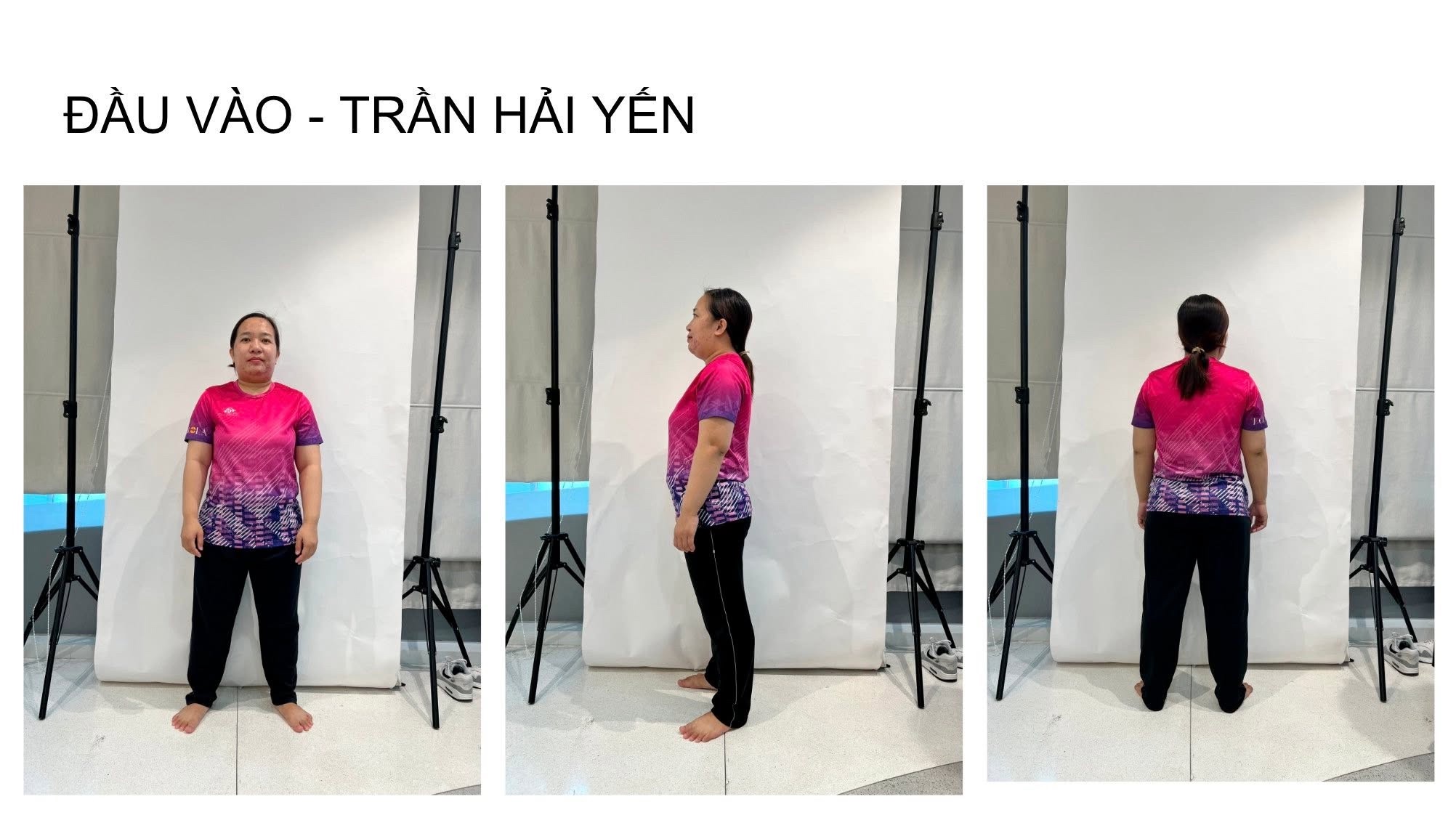 Ảnh đánh giá vóc dáng ban đầu của Yến Trần