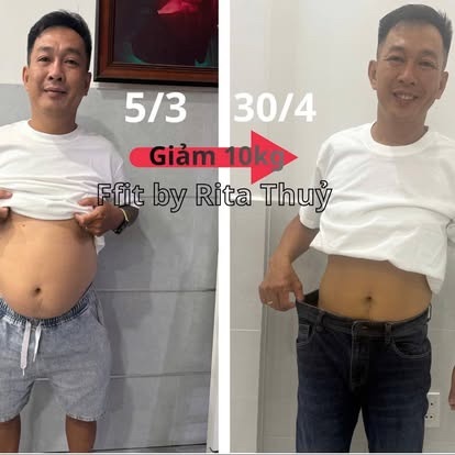 Hình ảnh trước và sau của một người tham gia giảm 10 kg
