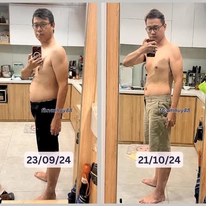 Hình ảnh thay đổi vóc dáng của một nam giới