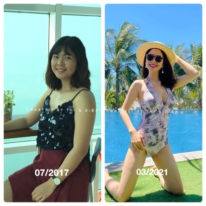 Hình ảnh thay đổi vóc dáng của một phụ nữ